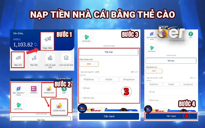 Hướng Dẫn Nạp Tiền Nhà Cái Qua 3 Phương Thức Phổ Biến Momo, Ngân Hàng, Thẻ Cào 3 Nạp tiền nhà cái bằng thẻ cào